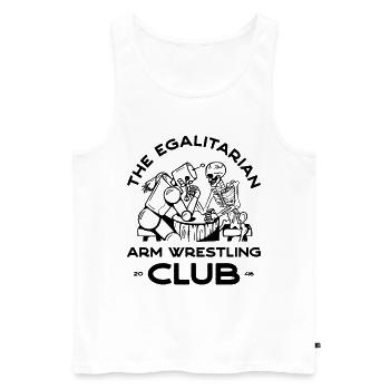Arm Wrestling – 1 - Men's Premium Organic Tank Top - white - Front - AI Model Male 178 light (178cm)