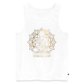Guatama Buddha Statue Meditating For Buddhist Enth - Men's Premium Organic Tank Top - white - Front - Michal (187cm)