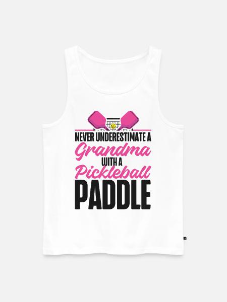 Pickleball Grandma Never - Men's Premium Organic Tank Top - white