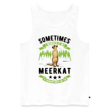Erdmännchen Surikat Meerkat - Männer Premium Bio Tank Top - Weiß - Vorne - AI Model Male 178 light (178cm)