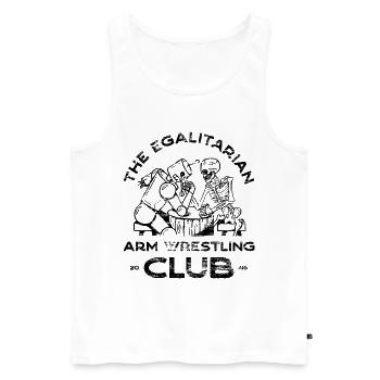 Arm Wrestling – 3 - Men's Premium Organic Tank Top - white - Front - AI Model Male 178 light (178cm)