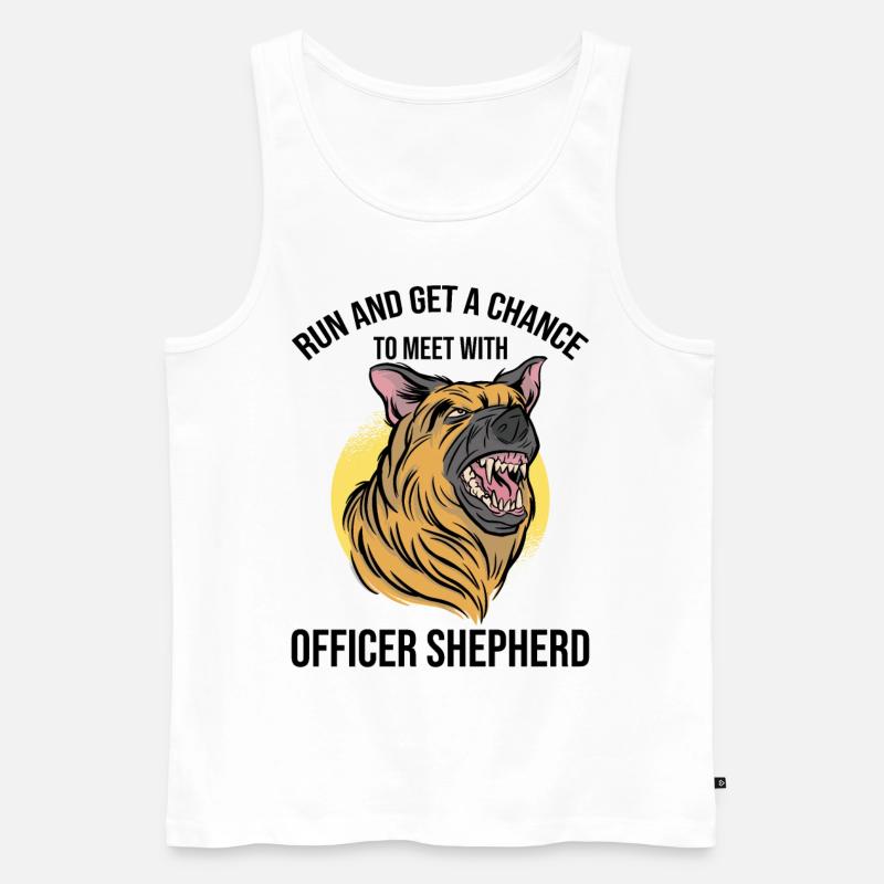 Polizeibeamter Polizeihund - Männer Premium Bio Tank Top - Weiß
