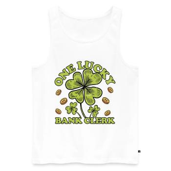 One Lucky Bank Clerk Finance Banker Bookkeeper Cas - Männer Premium Bio Tank Top - Weiß - Vorne - AI Model Male 178 light (178cm)