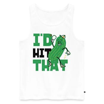 Pickleball Pickle I'd Hit That - Men's Premium Organic Tank Top - white - Front - Michal (187cm)