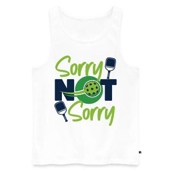 Pickleball Sorry Not Sorry - Men's Premium Organic Tank Top - white - Front - AI Model Male 178 light (178cm)