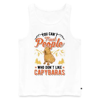 You can't trust people who don't like Capybaras - Männer Premium Bio Tank Top - Weiß - Vorne - Michal (187cm)