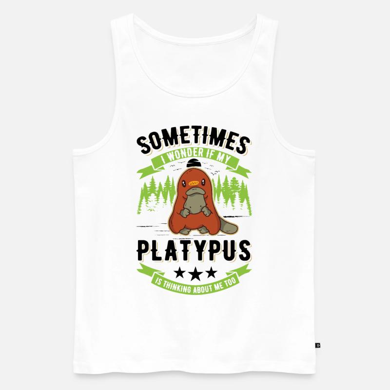 Schnabeltier Spruch Platypus - Männer Premium Bio Tank Top - Weiß