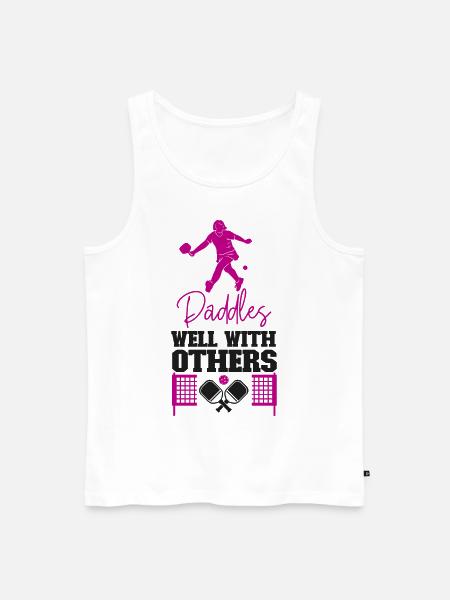 Pickleball Paddles Well With - Men's Premium Organic Tank Top - white