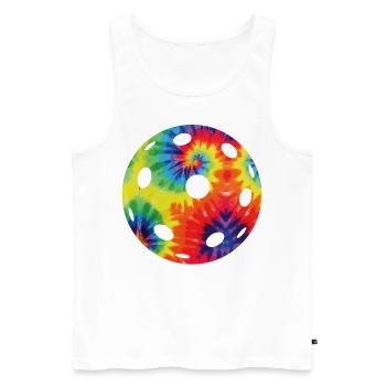 Pickleball Tie Dye Retro 80s 90s - Men's Premium Organic Tank Top - white - Front - Michal (187cm)