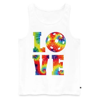 Pickleball Tie Dye 80s90s Love - Débardeur bio Premium Homme - blanc - Devant - Michal (187cm)