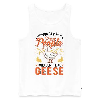 Oies Cadeau Goose Lovers Goose Éleveurs d’oies - Débardeur bio Premium Homme - blanc - Devant - Michal (187cm)