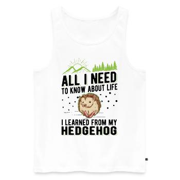 Igel Geschenk Stacheligel - Männer Premium Bio Tank Top - Weiß - Vorne - Michal (187cm)