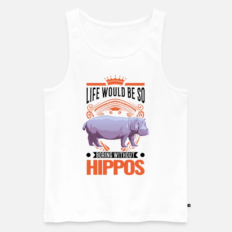 Nilpferd Geschenk Hippo Flusspferd - Männer Premium Bio Tank Top - Weiß