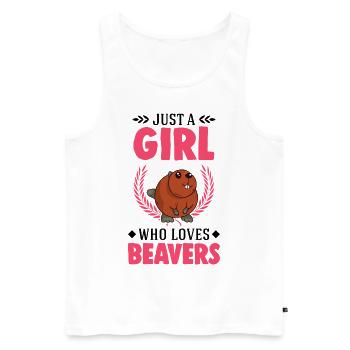 Biber Mädchen Biberdamm - Männer Premium Bio Tank Top - Weiß - Vorne - Michal (187cm)