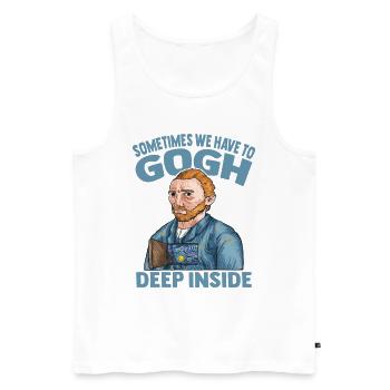 Van Gogh Art - Men's Premium Organic Tank Top - white - Front - AI Model Male 178 light (178cm)