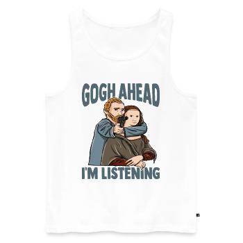 Van Gogh Art Mona Lisa - Men's Premium Organic Tank Top - white - Front - AI Model Male 178 light (178cm)