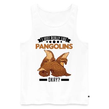 J’aime vraiment les pangolins ok - Débardeur bio Premium Homme - blanc - Devant - Michal (187cm)
