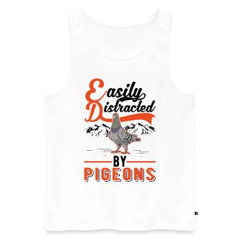 Facilement distrait par Pigeons Pigeon Pigeon Fancier - Débardeur bio Premium Homme - blanc - Devant - Michal (187cm)