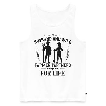 Farming Farmer Husband Wife - Männer Premium Bio Tank Top - Weiß - Vorne - Michal (187cm)