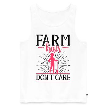 Fermier Agriculteur Fille Ferme Femelle - Débardeur bio Premium Homme - blanc - Devant - AI Model Male 178 light (178cm)