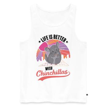 Das Leben ist besser mit Chinchillas - Männer Premium Bio Tank Top - Weiß - Vorne - Michal (187cm)