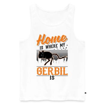 Home is where my Gerbil is Gerbil Gerbil - Men's Premium Organic Tank Top - white - Front - Michal (187cm)
