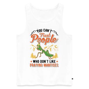 Praying mantis Gift Mantis Mantis - Men's Premium Organic Tank Top - white - Front - Michal (187cm)