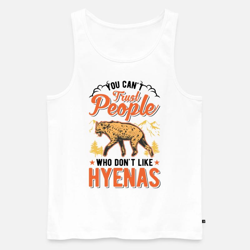 Hyäne Geschenk Erdwolf Hyena - Männer Premium Bio Tank Top - Weiß