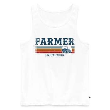 Farming Farmer Retro Vintage - Männer Premium Bio Tank Top - Weiß - Vorne - Michal (187cm)
