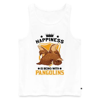 Happiness is being with Pangolins Schuppentier - Men's Premium Organic Tank Top - white - Front - Michal (187cm)