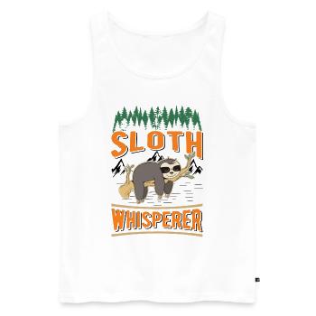 Faultier Flüsterer Sloth Whisperer - Débardeur bio Premium Homme - blanc - Devant - Michal (187cm)