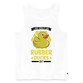 J’aime vraiment Rubber Ducks Rubber Duck - Débardeur bio Premium Homme - blanc - Devant - Michal (187cm)