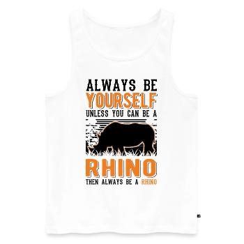 Nashorn Rhino Rhinozeros - Männer Premium Bio Tank Top - Weiß - Vorne - AI Model Male 178 light (178cm)