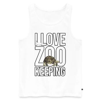 I Love Zoo Keeping Animal Lover Animal Keeper Zool - Männer Premium Bio Tank Top - Weiß - Vorne - Michal (187cm)