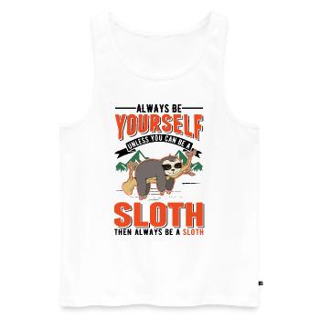 Sois toujours toi-même Sloth Faultier - Débardeur bio Premium Homme - blanc - Devant - Michal (187cm)