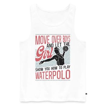 Water Polo Girl Vintage Move Over - Men's Premium Organic Tank Top - white - Front - Michal (187cm)