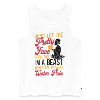 Water Polo Girl Don't Let The - Débardeur bio Premium Homme - blanc - Devant - Michal (187cm)