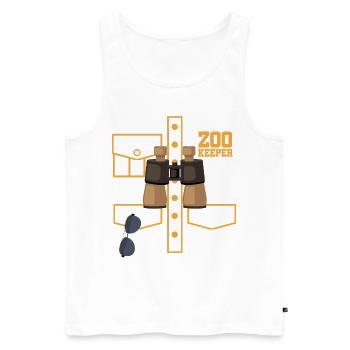 Costume Graphic Animal Keeper Zoo Keeper Animal Lo - Männer Premium Bio Tank Top - Weiß - Vorne - Michal (187cm)