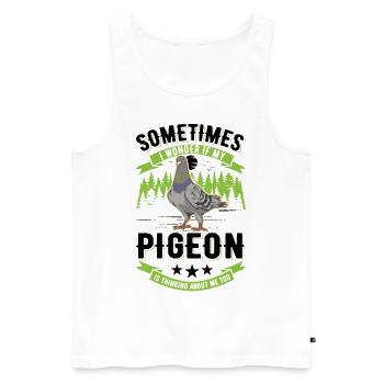 Taube Taubenzüchter Stadttaube - Männer Premium Bio Tank Top - Weiß - Vorne - Michal (187cm)