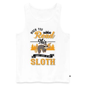 Sloth Gift Sloth - Men's Premium Organic Tank Top - white - Front - Michal (187cm)