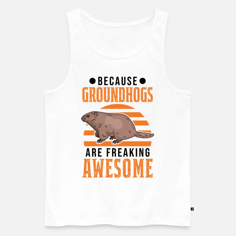 Murmeltier Groundhog Day Waldmurmeltier - Männer Premium Bio Tank Top - Weiß