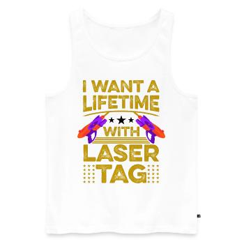 I Want A Lifetime With Lasertag Lasertag Player La - Männer Premium Bio Tank Top - Weiß - Vorne - Michal (187cm)
