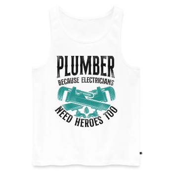 Plumbing Plumber Electrician - Men's Premium Organic Tank Top - white - Front - AI Model Male 178 light (178cm)