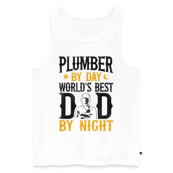 Plumbing Plumber Dad Vintage - Men's Premium Organic Tank Top - white - Front - Michal (187cm)