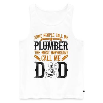 Plumbing Plumber Dad Vintage Some - Men's Premium Organic Tank Top - white - Front - Michal (187cm)