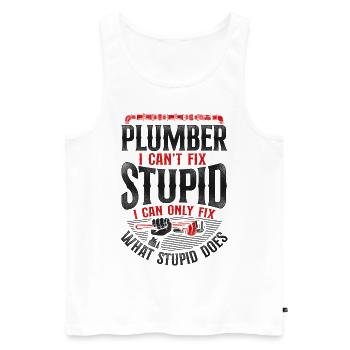 Plumbing Plumber Vintage Plumber I - Männer Premium Bio Tank Top - Weiß - Vorne - Michal (187cm)