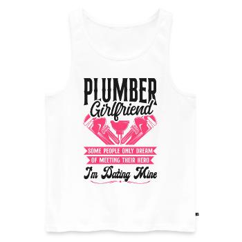Plumbing Plumber Girlfriend - Men's Premium Organic Tank Top - white - Front - AI Model Male 178 light (178cm)