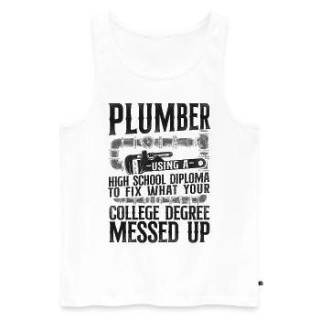 Plumbing Plumber Vintage Plumber - Männer Premium Bio Tank Top - Weiß - Vorne - Michal (187cm)