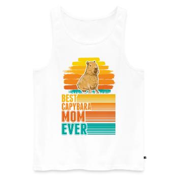 Best Capybara Mom Ever Wasserschwein Mama - Men's Premium Organic Tank Top - white - Front - Michal (187cm)