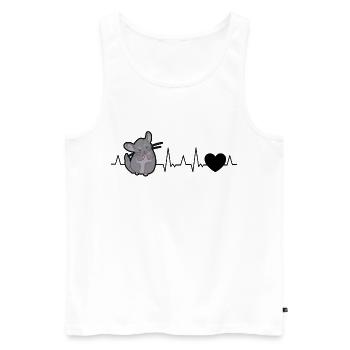 Chinchilla Herzschlag - Männer Premium Bio Tank Top - Weiß - Vorne - Michal (187cm)